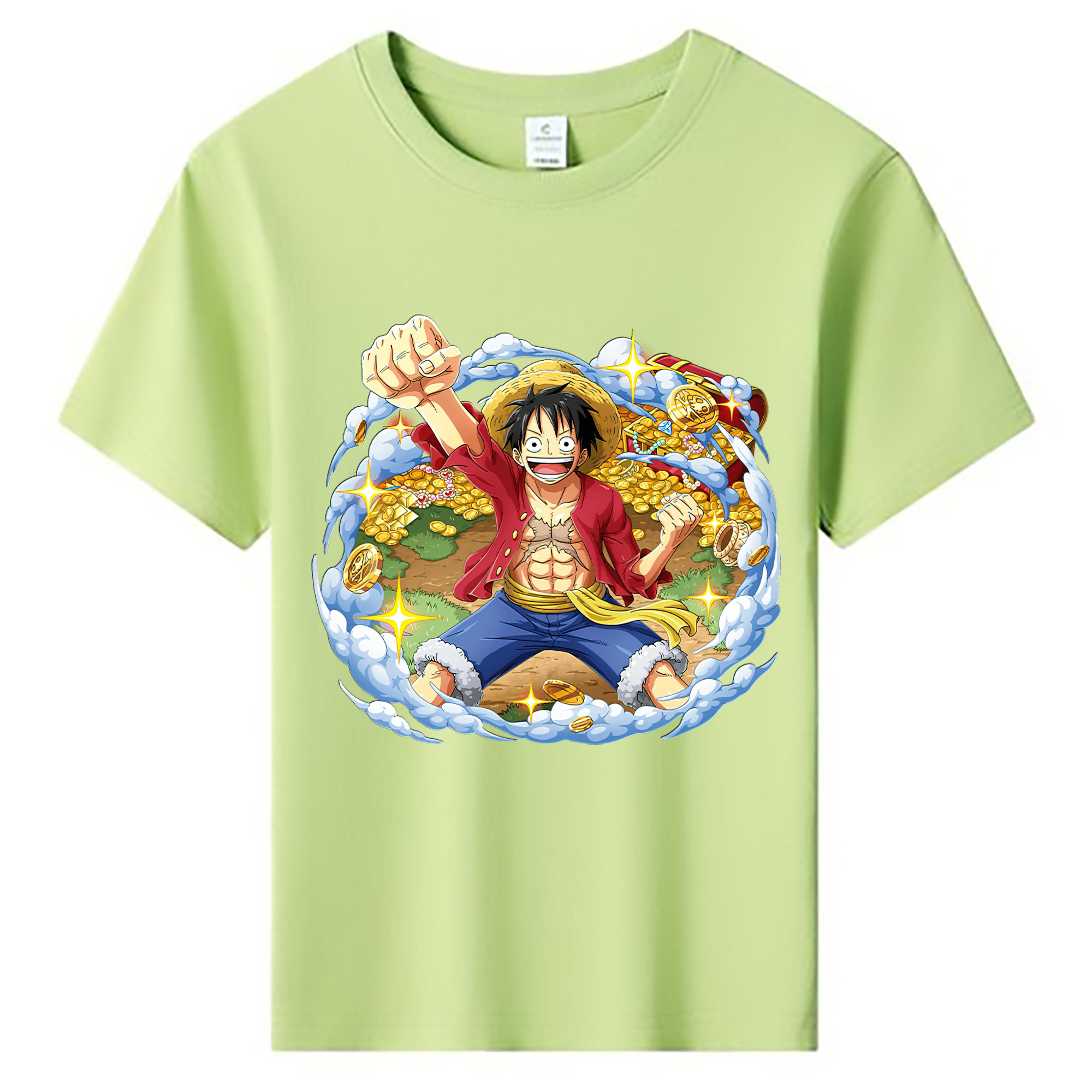 ワンピース モンキー・D・ルフィ ONE PIECE Monkey D. Luffy 綿100％キッズTシャツ（フロントプリント）